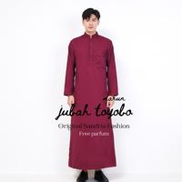 Gambar Jubah Gamis Pria Dewasa Lengan Panjang Putih Motif Polos Katun Toyobo Busana Muslim - PUTIH, M dari sandria.fashion undefined 5 Tokopedia