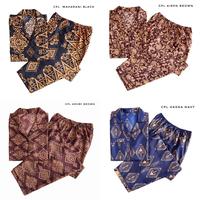 Gambar Piyama Dewasa Batik / Setelan CP Motif Trendy / Piyama Saten Apel Batik Kekinian - MAHARANI BROWN dari Produsen Sajadah & jilbab undefined 1 Tokopedia