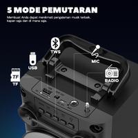 Gambar 【PRO BASS】MAIKET Speaker Bluetooth Karaoke Protable Super Bass with MIC Polytron Besar Original Mini Wireless Musik Box Full Bass Salon Aktif BT Spiker Hi-Fi Audio 4 inch Powerful Bass Sound System Subwoofer RGB KTV Set Radio FM/TF Card/SD Card/USB/TWS - Red dari takessi store undefined 4 Tokopedia