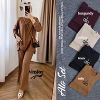 Gambar Alo Setelan Wanita (Atasan&Celana) Bahan Kaos Knit by Vinstore - burgundi dari Felicia Gallery undefined 4 Tokopedia