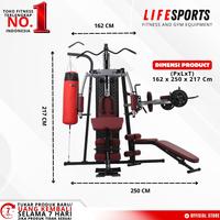 Gambar NQG - New Alat Olahraga Fitness Gym Multi Flying Homegym 3 Sisi Plus Bench Lifesports LS 1601 dari NewQualityGroup_NEW undefined 5 Tokopedia