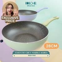 Gambar [EXCLUSIVE Celyhome] Roschel Essentio Marble Non-Stick Wok Pan 28 cm Panci Wajan Penggorengan Kuali Anti Lengket - HIjau dari Roschel Home undefined 2 Tokopedia