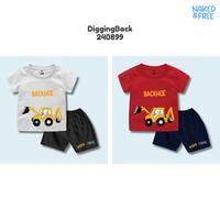 Gambar Naked & Free Setelan Pendek Bayi & Anak Laki-Laki Excavator Bulldozer Smasher Series Bahan Katun 30s - ExcaCrush-PutihHTM, Anak XL dari Naked & Free_NEW undefined 3 Tokopedia