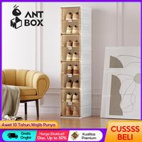 Gambar 【ANTBOX】Rak Sepatu Plastik 4 Box Muat 8 pasang bahan PP PET Pintu Transparan Two Colour bahan Akrilik Tebal dan Serbaguna Anti Debu/Storage Penyimpanan Sepatu Estetik - Muat Banyak - Mudah Dibongkar Pasang/Display Shoes Organizer Box Sepatu Jumbo Vertikal - 1 Baris 4 Box 8 Pasang Single Classic Brown dari PT Ant Box Goods undefined 1 Tokopedia