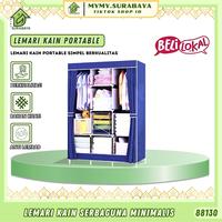 Gambar Mymy.Surabaya - { COD } Lemari Pakaian Kain Jumbo Portable 3 Sekat 88130 |  Lemari Kain Serbaguna Murah Mudah Di Rakit Ukuran Besar - 88130-LEMARI KAIN-BIRU dari Mymy.surabaya undefined 1 Tokopedia