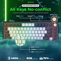 Gambar NYK DAEMON82 MKN-09 Daemon 82 MKN09 Nemesis Mechanical Keyboard Wireless - BLACK WHITE, OUTEMU BROWN dari FRAG GAMING STORE undefined 4 Tokopedia