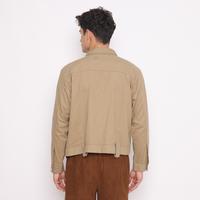 Gambar LIMITTES Baju Jaket Kanvas Trucker Crop Outer Jacket Casual Pria Twill Lengan Panjang Katun Nyaman Kancing - Khaki, M dari Limittes Indonesia undefined 5 Tokopedia