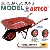 Gambar Gerobak Grobak Troli Trolley Sorong Cor Dorong Merah Pasir Bangunan IZM Karet Set Standar ARTCO Internasional Bak Tebal Kuat Menahan Beban 300kg Ban Karet Awet Model Artco dari Kangbangunan undefined 1 Tokopedia
