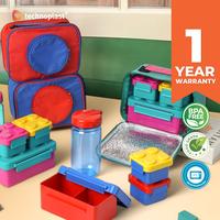 Gambar Tempat Makan Anak / Lunch Box Big Block Set + Tas Technoplast - Tosca-Ungu dari Technoplast undefined 1 Tokopedia