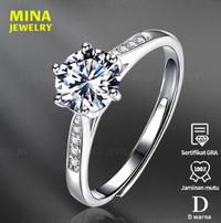 Gambar Cincin Pandora Elegant Cincin Moissanite Wanita Sterling Silver 925 1.0 Carat cincin berlian[GRA Certified and After Sales Warranty] dari pierced fashion undefined 1 Tokopedia