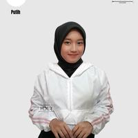 Gambar HDLR Jaket Crop Top Parasut Korean Style Hitam Nyaman - hitam list putih, M dari HDLR STORE undefined 1 Tokopedia
