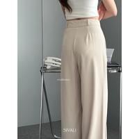 Gambar SIVALI ⁠Loui Loose Pants - Highwaist Cullote Polyester - Celana Kulot Panjang Wanita Anti Kusut - Celana Kantor Formal Casual Hitam - Dark Grey, S dari Sivali Factory_NEW undefined 2 Tokopedia