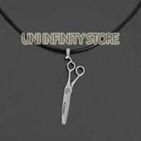 Gambar JWNE0523 Kalung Gunting Perak Perunggu Salon Potong Rambut Unik Lucu Pria Wanita Simple Bronze Silver Scissors Pendant Barber Necklace - perak dari uni infinity store undefined 3 Tokopedia