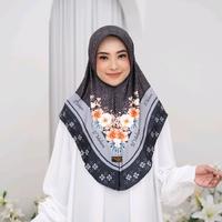 Gambar Hijab Bergo Motif Bunga Printing Terbaru Jilbab Instan Jersey Premium Hitam Panjang Muslim Kerudung Pad Syari Empat Segi Khimar dengan Desain Elegan dan Modern Cocok untuk Berbagai Acara Layer Diamond - Hitam dari El Mahera Hijab undefined 3 Tokopedia