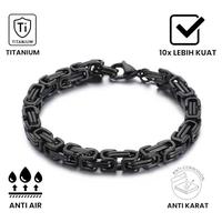 Gambar Gelang Pria Rantai Titanium Asli Original Anti Karat Anti Luntur - Silver Black dari Lapak Musiman undefined 4 Tokopedia