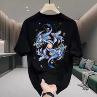 Gambar Tren gaya Cina Kaos lengan pendek tebal-bunga ikan mas pria dan wanita ceruk tren nasional longgar leher bulat kasual musim semi dan musim panas Lembut Nyaman Santai Tangan Kerah Pantai - hitam1, S dari MUHAMAD PARIS undefined 1 Tokopedia