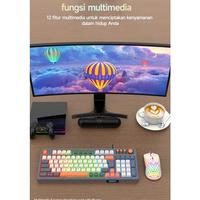 Gambar HUAIWEN Gaming Keyboard K98 - RGB Light Wired Keyboard / Mechanical Feel - K98-White Gray dari HUAIWEN PC Store undefined 2 Tokopedia