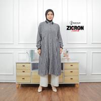 Gambar Imani Butik | Fashion Muslim Wanita Tunik Zicron Model Kotak  Katun Kerah Kancing Renda Variasi Kombinasi Panjang Atasan Nyaman Linen Formal - M dari Butik Imani Bandung undefined 4 Tokopedia