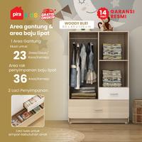 Gambar Pira Kids - Woody BL80 Lemari Pakaian Anak 2 Pintu Full Rak - BL80 CR PRO O-W dari PIRA undefined 4 Tokopedia