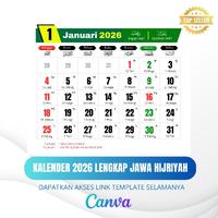 Gambar New Ready Template Kalender 2026  Format Canva Lengkap Jawa Hijriyah Dan Libur Nasional dari DJAYAWANS undefined 3 Tokopedia