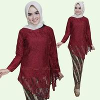 Gambar Setelan Kebaya Wanita Bahan Brukat Warna Maroon - M dari IKAKEBAYA undefined 1 Tokopedia