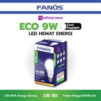 Gambar Fanos Eco 9 Watt Lampu LED Bohlam Cahaya Putih (Cool Daylight) Bergaransi dari Fanos Indonesia undefined 1 Tokopedia