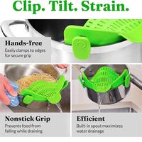 Gambar Clip-On Kitchen Food Strainer For Spaghetti Meat Pasta Ground Beef Grease Colander Sieve Snaps Clip On Bowls Pots  Kichen Tools - Green dari YUN STORE KSSM undefined 3 Tokopedia