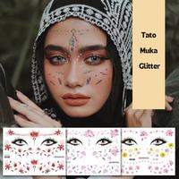 Gambar Tato Muka Glitter Powder Face Tato Stiker Wajah Bagus - BG-001 dari Pesta mall undefined 4 Tokopedia