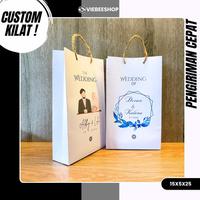 Gambar ( Isi 50 Biji ) Paper Bag Free Custom Desain Souvenir Wedding Murah Bebas Request Teks Paper Bag Wadah Souvenir Hajatan Custom - PAPER BAG CUSTOM, 15x5x25 dari VIEBEESHOP_NEW undefined 3 Tokopedia