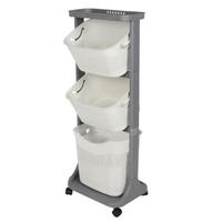 Gambar RAK TROLLEY 3 SUSUN RODA LAUNDRY KERANJANG BASKET PLASTIK BAJU PAKAIAN - OFT CREAM dari marsadi undefined 4 Tokopedia