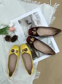 Gambar Sepatu Harian Wanita Sepatu Hak 2cm Kulit Imitasi Warna Khaki Bantalan Empuk untuk Kerja dan Jalan-jalan, Nyaman untuk Berdiri Lama, New Arrival dengan Flash Sale, Cocok untuk Rekomendasi sepatu flat yang empuk dan tidak bau dan Meeting - Kuning, 36/23CM dari RodriguezShawn9268 undefined 3 Tokopedia