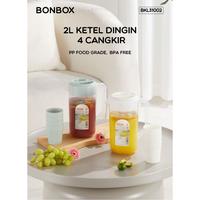 Gambar Bonbox BKE31002 Ketel Air Tahan Panas dan Dingin free 4pcs Gelas BPA Free Kapasitas 2L - White dari TATA CELL_NEW undefined 2 Tokopedia