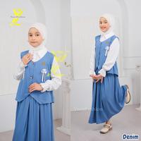 Gambar Setelan Anak Perempuan 5-12 thn 3in1 Baju Setelan Rok Merah Putih Kemerdekaan HUT RI 17 Agustus / Set Vest Rok Mayung Anak / One Set Anak Tanggung / Setelan Anak Kekinian Rayon Twill Premium - Adreena Merah, M dari Aura Moeslim undefined 5 Tokopedia