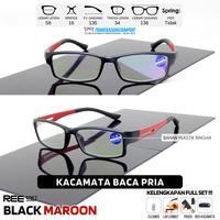 Gambar Kacamata Baca Plus Pria Sporty Lensa +100 sd +300 Usia 40 sd 60 Tahun - RE Black, Mata Normal dari Frame Kacamata Import_NEW undefined 5 Tokopedia