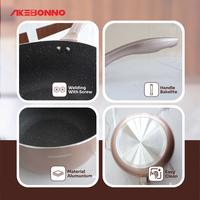 Gambar AKEBONNO - Sauce Pan/Pot/Wajan/Panci Saus/Sup Anti Lengket Marble Coating BPA FREE Red Grey Gold - Solarious Gold -20cm dari Akebonno undefined 4 Tokopedia