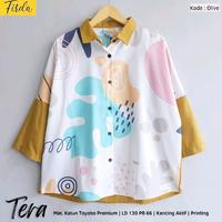 Gambar Atasan Jumbo Blouse Kemeja Wanita Putih Printing Motif Florist XXXXL - Pinka olive dari PRAFF undefined 3 Tokopedia