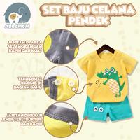 Gambar [1 TAHUN] SETELAN BAJU CELANA PENDEK BABY / BAYI COCOK UNTUK SANTAI / BAJU RUMAH - Motif 12, 15 - 18 Bulan (90) dari Allomom_NEW undefined 4 Tokopedia