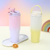 Gambar Tumbler Gradasi With Handle 900ml / Tumbler 2 Cara Minum / Tumbler Aesthetic / Tumbler Viral / Tumbler Handle - WHITE-YELLOW dari tokoaccboss undefined 2 Tokopedia