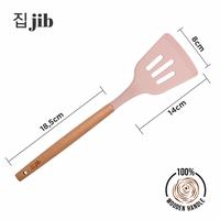 Gambar [EXCLUSIVE CREATOR] JIB Silicone Slotted Spatula / Silicone Utensil / Utensile Slotted Turner Kayu Silicon - Soil Brown dari JIB Indonesia undefined 5 Tokopedia
