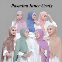Gambar Pashmina Inner 2in1 Cruty Babydoll/Kerudung Pasmina Ceruti Grade A+ /Jilbab Pashmina Daleman Ciput - HITAM, Pake Inner dari Risani hijab undefined 1 Tokopedia