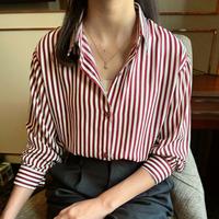 Gambar Kemeja Garis Formal Wanita Motif Salur Setrip Shirt Bahan Katun Rayon Nyaman Ukuran M-XXL - GARIS MILLO, M dari ADILLA.ID undefined 3 Tokopedia