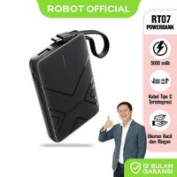 Gambar [Exclusive King Kevin] ROBOT Powerbank Mini 5000mAh Real Capacity 18W With Cable Type C Power Bank Portable RT07 Original - Garansi 1 Tahun [Bisa COD] dari Robot Powerbank Indonesia undefined 1 Tokopedia