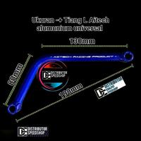 Gambar Tiang Knalpot L Aitech original untuk semua motor Universal alumunium pegangan knalpot racing warna Hitam silver merah Biru grey titanium Gold hijau untuk Kawasaki ninja 2 tak R RR SS ZX KRR Victor harian standar porting drag race modifikasi RXking matic - Aitech Hitam dari DE Distributor Speedshop undefined 3 Tokopedia
