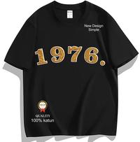 Gambar Kaos Tahun Lahir 1975 sampai 1984 Baju Distro Unisex Pria & Wanita,Cotton Combed Premium Keren Kaos Lengan Pendek - Hitam 1975, M = 45-54 kg dari Okeela undefined 2 Tokopedia
