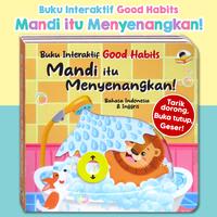 Gambar Buku Interaktif Good Habits MANDI ITU MENYENANGKAN (Bahasa Indonesia & Inggris) dengan fitur interaktif Tarik-Dorong, Buka-Tutup, Geser! dari happybunnybooks undefined 1 Tokopedia