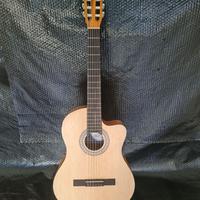 Gambar Gitar Transkustik atau Trans akustik Original dluxe Senar nylon ukuran standar tipe DC-10 4/4 dan tipe DCC-10 4/4 - DC-10 4/4(Standar) dari NIKMAT MUSIC undefined 3 Tokopedia