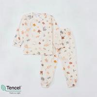 Gambar Pajamas set - tencel long set shark and sea animals - BW, L dari iookids undefined 1 Tokopedia