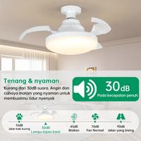 Gambar 【COD】Lampu kipas Angin 2in1 48 Watt lampu Plafon Remote Control LED Lampu Kipas  Cocok untuk Rumah Kamar Ruang Tamu Gantung Besi Akrilik Glossy Kotak - Putih【48W /3Waran /3Kecepatan】 dari GOGEOUS Lampu store undefined 5 Tokopedia