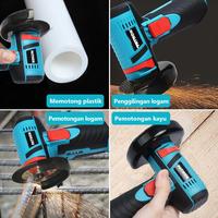 Gambar 【Garansi 30 Hari】Gerinda Sudut Mini Penggiling Sudut Nirkabel Angle Grinder Mesin Gerinda Tangan Alat Pemotong Alat Listrik - Full Set(Baterai*2) dari Soarfly Motors undefined 3 Tokopedia