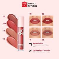 Gambar MINISO MINIMALIST Matte Liquid Lipstick Matte Finish Non Staining Lightweight Formula All Day Comfort Warna Natural Tahan Lama Buildable Natural Lip Color - #1 dari MinisoIndonesia_NEW undefined 3 Tokopedia